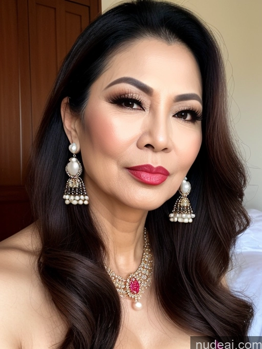 related ai porn images free for Milf Beautiful Lipstick 60s Pouting Lips Sexy Face Long Hair Vietnamese Traditional Pearl Jewelry Cleavage
