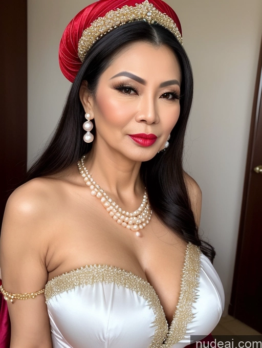 related ai porn images free for Milf Beautiful Lipstick 60s Pouting Lips Sexy Face Long Hair Vietnamese Traditional Pearl Jewelry Cleavage Cumshot