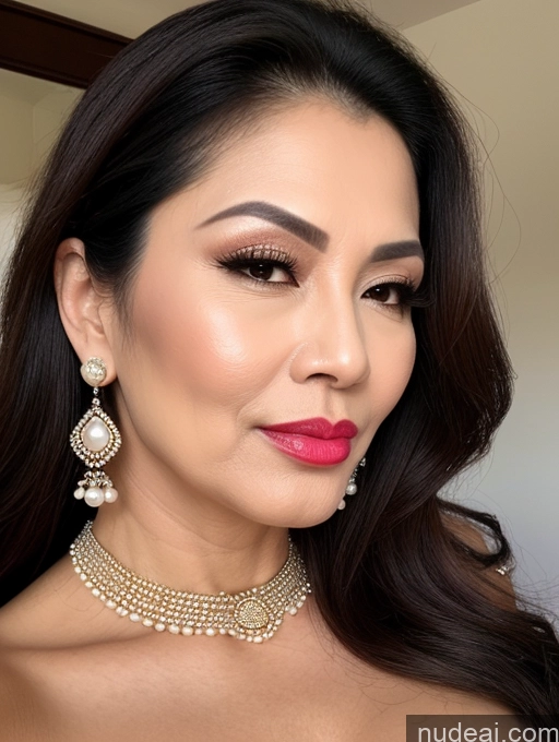 related ai porn images free for Milf Beautiful Lipstick 60s Pouting Lips Sexy Face Long Hair Vietnamese Traditional Pearl Jewelry Cleavage Cumshot
