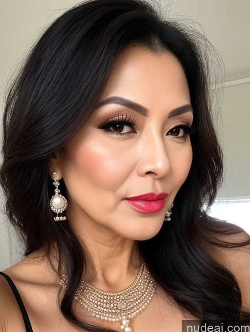 related ai porn images free for Milf Beautiful Lipstick 60s Pouting Lips Sexy Face Long Hair Vietnamese Traditional Pearl Jewelry Cleavage Cumshot