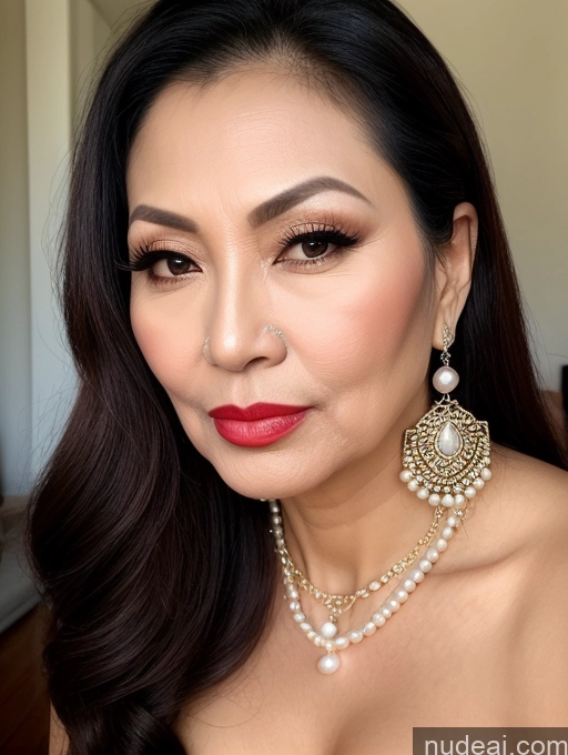 related ai porn images free for Milf Beautiful Lipstick 60s Pouting Lips Long Hair Vietnamese Traditional Pearl Jewelry Cleavage Seductive