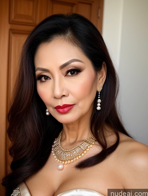 related ai porn images free for Milf Beautiful Lipstick 60s Pouting Lips Long Hair Vietnamese Traditional Pearl Jewelry Cleavage Seductive