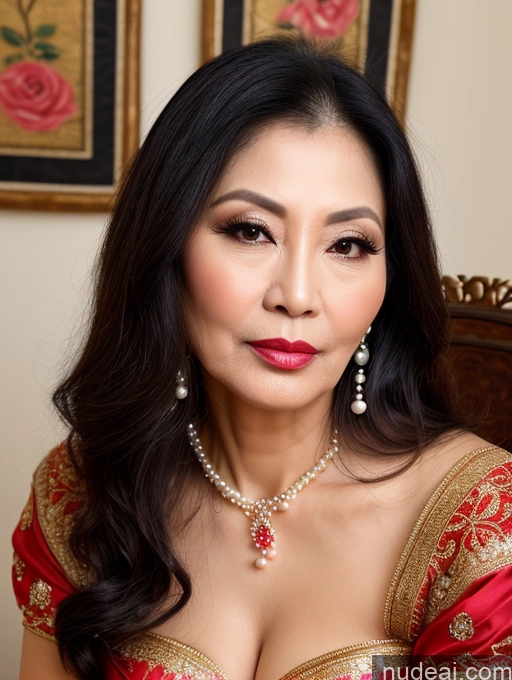 related ai porn images free for Milf Beautiful Lipstick 60s Pouting Lips Long Hair Vietnamese Traditional Pearl Jewelry Cleavage Seductive