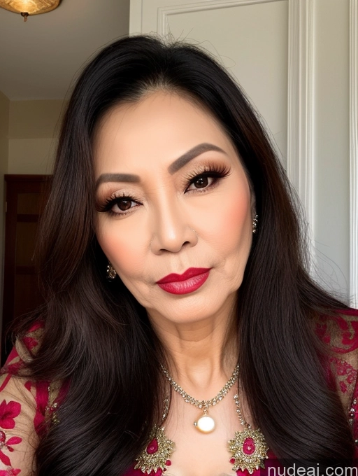 related ai porn images free for Milf Beautiful Lipstick 60s Pouting Lips Long Hair Vietnamese Traditional Pearl Jewelry Cleavage Seductive