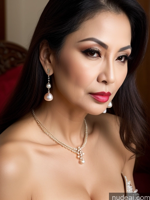 related ai porn images free for Milf Beautiful Lipstick 60s Pouting Lips Long Hair Vietnamese Traditional Pearl Jewelry Cleavage Seductive