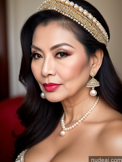 related ai porn images free for Milf Beautiful Lipstick 60s Pouting Lips Long Hair Vietnamese Traditional Pearl Jewelry Cleavage