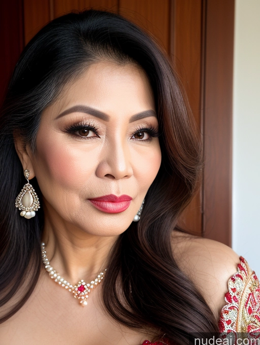 related ai porn images free for Milf Beautiful Lipstick 60s Pouting Lips Long Hair Vietnamese Traditional Pearl Jewelry Cleavage