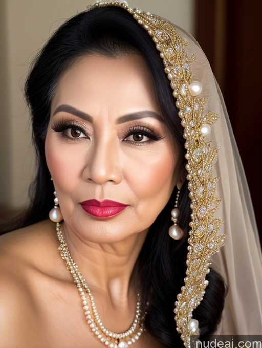related ai porn images free for Milf Beautiful Lipstick 60s Pouting Lips Long Hair Vietnamese Traditional Pearl Jewelry Cleavage