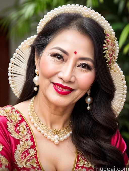 related ai porn images free for Milf Beautiful Lipstick 60s Long Hair Vietnamese Traditional Pearl Jewelry Cleavage Happy Seductive