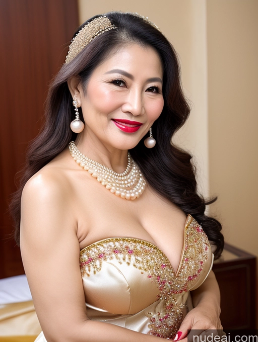 related ai porn images free for Milf Beautiful Lipstick 60s Long Hair Vietnamese Traditional Pearl Jewelry Cleavage Happy Seductive
