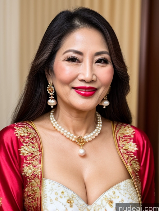 related ai porn images free for Milf Beautiful Lipstick 60s Long Hair Vietnamese Traditional Pearl Jewelry Cleavage Happy Sexy Face