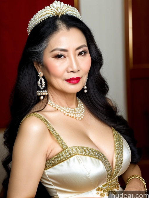 related ai porn images free for Milf Beautiful Lipstick 60s Long Hair Vietnamese Traditional Pearl Jewelry Cleavage Sexy Face Serious