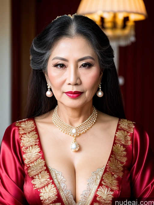related ai porn images free for Milf Beautiful Lipstick 60s Long Hair Vietnamese Traditional Pearl Jewelry Cleavage Sexy Face Serious