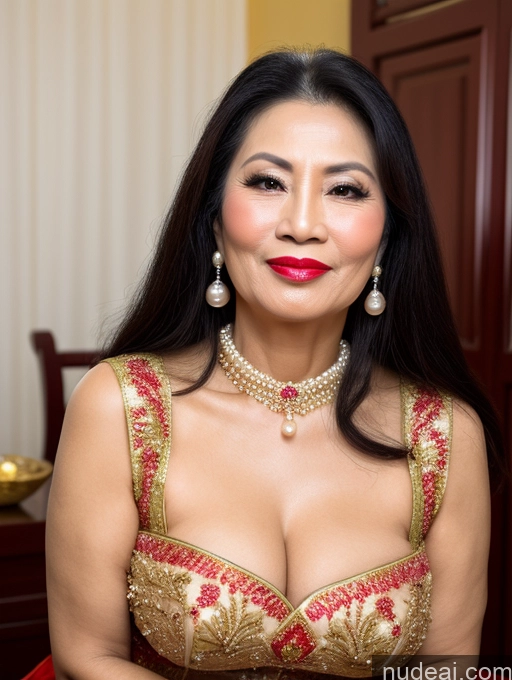 related ai porn images free for Milf Beautiful Lipstick 60s Long Hair Vietnamese Traditional Pearl Jewelry Cleavage Sexy Face Orgasm