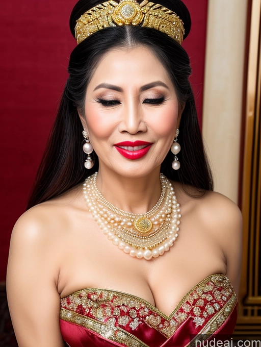 related ai porn images free for Milf Beautiful Lipstick 60s Long Hair Vietnamese Traditional Pearl Jewelry Cleavage Sexy Face Orgasm