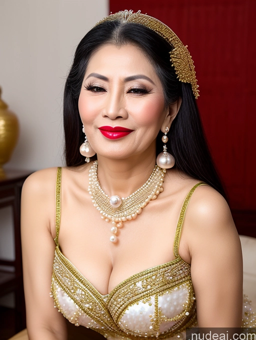 related ai porn images free for Milf Beautiful Lipstick 60s Long Hair Vietnamese Traditional Pearl Jewelry Cleavage Sexy Face Orgasm