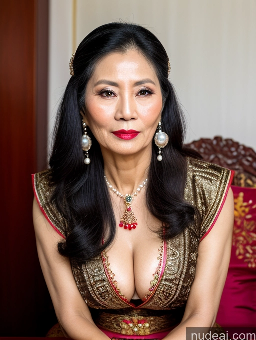 related ai porn images free for Milf Beautiful Lipstick 60s Long Hair Vietnamese Traditional Pearl Jewelry Cleavage Sexy Face Serious