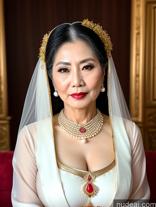 related ai porn images free for Milf Beautiful Lipstick 60s Long Hair Vietnamese Traditional Pearl Jewelry Cleavage Sexy Face Serious