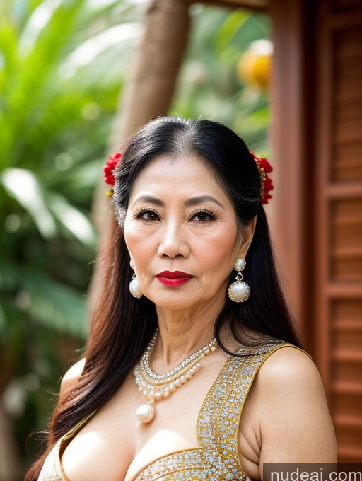 related ai porn images free for Milf Beautiful Lipstick 60s Long Hair Vietnamese Traditional Pearl Jewelry Cleavage Sexy Face Serious