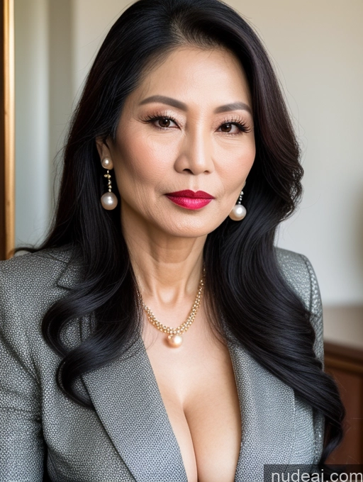 related ai porn images free for Milf Beautiful Lipstick 60s Long Hair Vietnamese Pearl Jewelry Cleavage Sexy Face Serious Suit