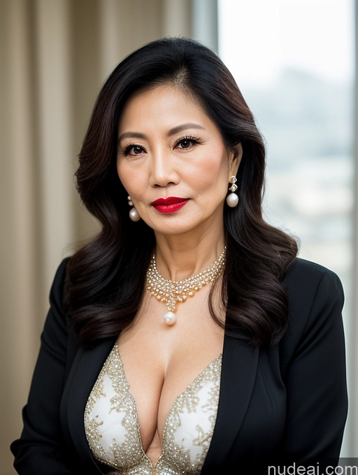 related ai porn images free for Milf Beautiful Lipstick 60s Long Hair Vietnamese Pearl Jewelry Cleavage Sexy Face Serious Suit