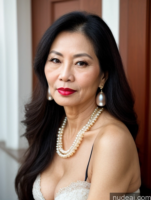related ai porn images free for Milf Beautiful Lipstick 60s Long Hair Vietnamese Pearl Jewelry Cleavage Sexy Face Serious Professor