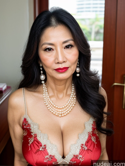 related ai porn images free for Milf Beautiful Lipstick 60s Long Hair Vietnamese Pearl Jewelry Cleavage Sexy Face Serious Professor