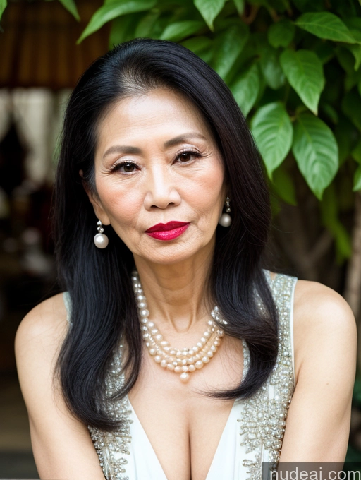 related ai porn images free for Milf Beautiful Lipstick 60s Long Hair Vietnamese Pearl Jewelry Sexy Face Serious Dress