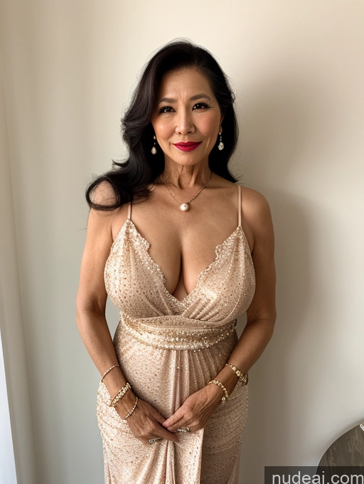 related ai porn images free for Milf Beautiful Lipstick 60s Sexy Face Seductive Long Hair Vietnamese Sundress Pearl Jewelry Two