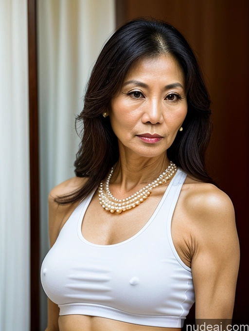 related ai porn images free for Milf Beautiful Skinny 50s Sexy Face Serious Long Hair Vietnamese Tank Top Pearl Jewelry