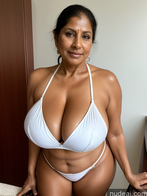 related ai porn images free for Milf One Busty Huge Boobs Thick Tanned Skin 60s Front View Maid Microkini Thong Indian