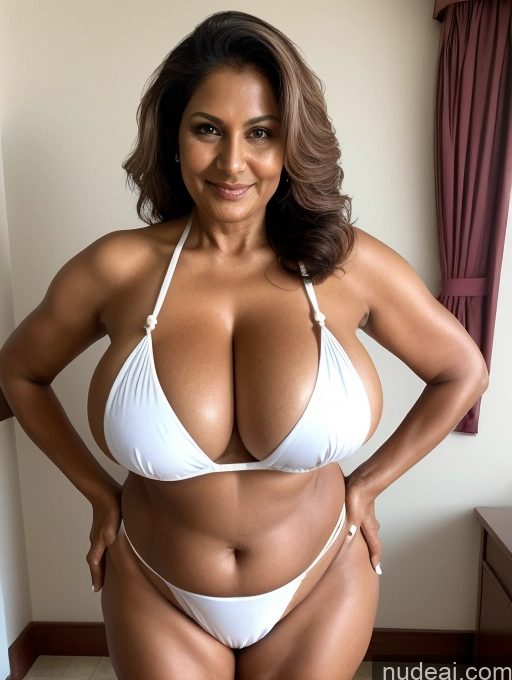 related ai porn images free for Milf One Busty Huge Boobs Thick Tanned Skin 60s Front View Maid Microkini Thong Indian