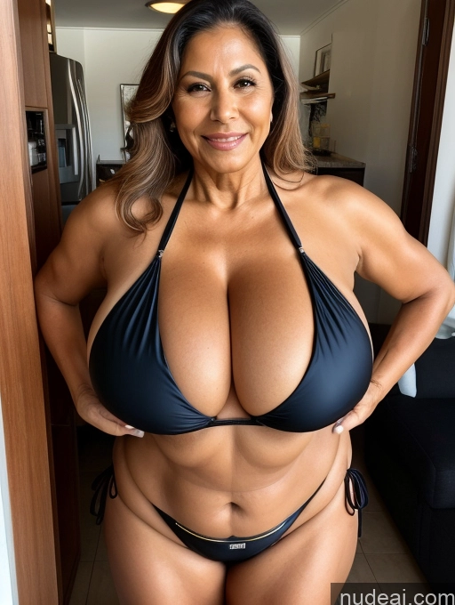 related ai porn images free for Milf One Busty Huge Boobs Thick Tanned Skin Front View Microkini Thong 70s Brazilian Waitress