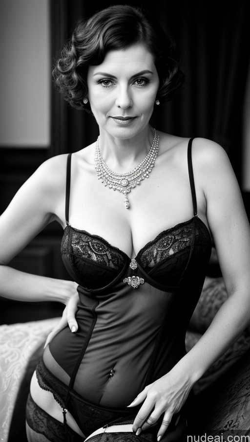 related ai porn images free for Beautiful Seductive Bobcut British Milf Pubic Hair Pearl Jewelry Black And White Victorian Cleavage