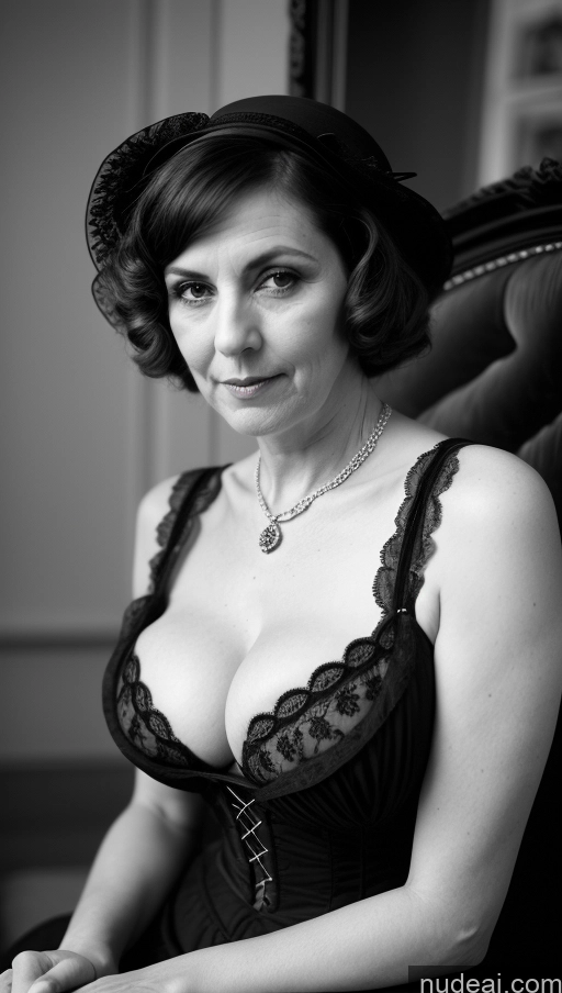 related ai porn images free for Beautiful Seductive Bobcut British Milf Pubic Hair Black And White Victorian Cleavage