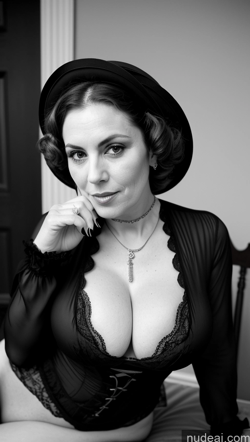 related ai porn images free for Beautiful Seductive Bobcut British Milf Pubic Hair Black And White Victorian Cleavage 40s Busty
