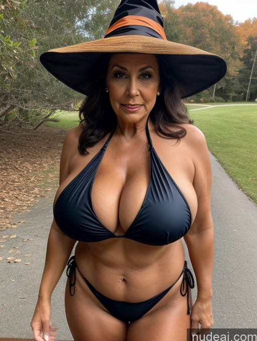 related ai porn images free for Milf One Busty Huge Boobs Thick Tanned Skin Front View Microkini Thong 70s Native American Witch Halloween