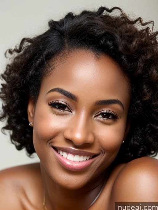 related ai porn images free for Woman Beautiful Detailed Nude Close-up View African 20s Happy Curly Hair
