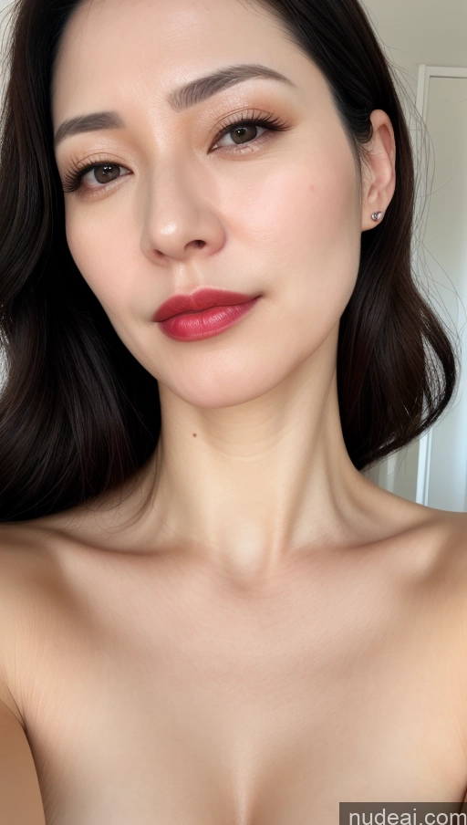 related ai porn images free for Woman One Beautiful Lipstick Fairer Skin 40s Black Hair Korean Close-up View Small Tits