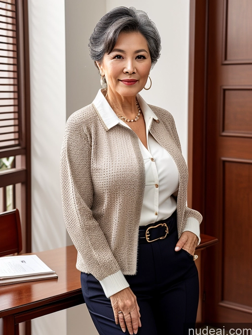 related ai porn images free for Milf Perfect Boobs Beautiful 70s Chinese Blouse Casual Jacket Professor Secretary Shirt Stylish Sweater Cleavage Detailed