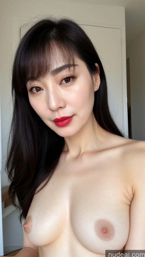 related ai porn images free for Woman One Beautiful Lipstick Fairer Skin 40s Black Hair Korean Close-up View Small Tits