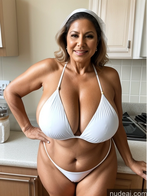 related ai porn images free for Milf One Busty Huge Boobs Thick Tanned Skin 70s Latina Front View Maid Microkini Thong