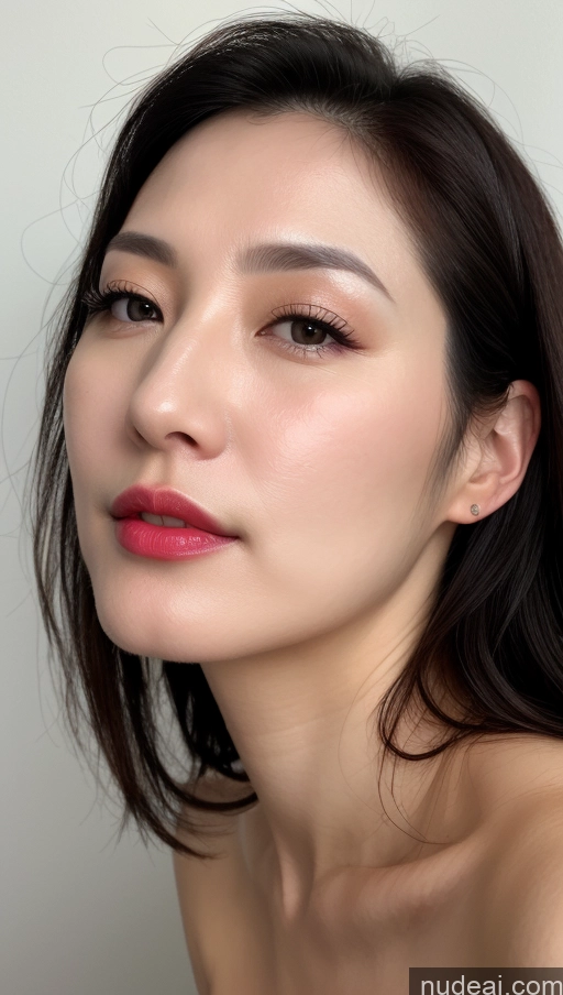 related ai porn images free for Woman One Beautiful Lipstick Fairer Skin 40s Black Hair Korean Close-up View Perfect Boobs
