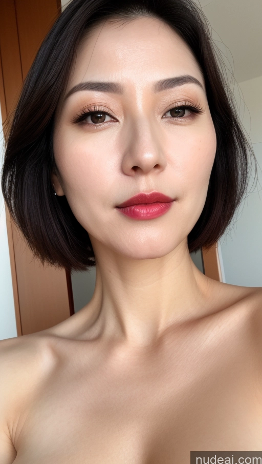 related ai porn images free for Woman One Beautiful Lipstick Fairer Skin 40s Black Hair Korean Close-up View Perfect Boobs