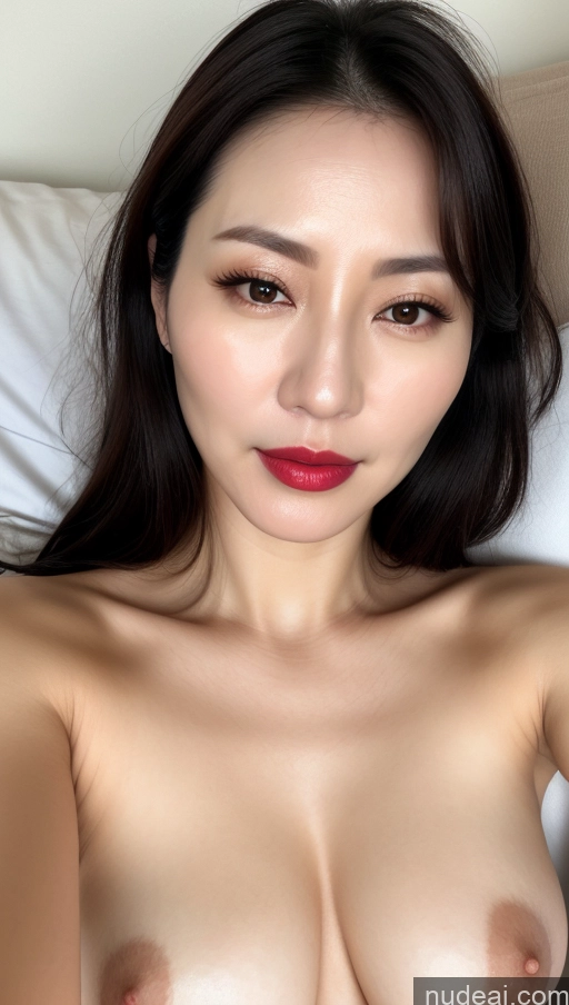 related ai porn images free for Woman One Beautiful Lipstick Fairer Skin 40s Black Hair Korean Close-up View Perfect Boobs