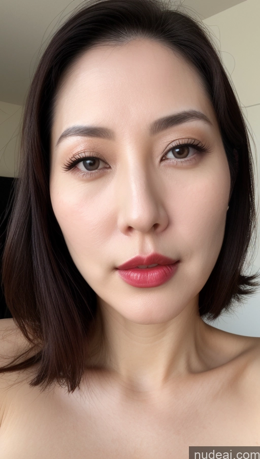 related ai porn images free for Woman One Beautiful Lipstick Fairer Skin 40s Black Hair Korean Close-up View Perfect Boobs