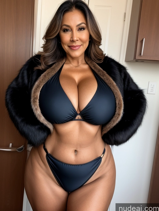 related ai porn images free for Milf One Busty Huge Boobs Thick Tanned Skin 70s Brazilian Front View Microkini Thong Fur Jacket Vampire