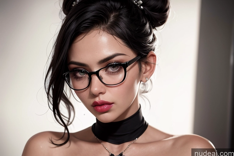 related ai porn images free for Milf Busty Glasses Charcoal Detailed Hair Bun Black Hair Front View High Socks White Pouting Lips Cumshot 20s