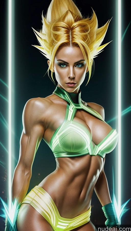 related ai porn images free for Several Muscular Abs Futuristic Busty Super Saiyan Powering Up