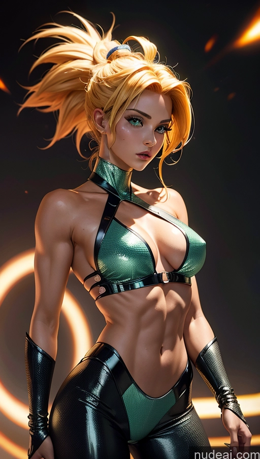 related ai porn images free for Several Muscular Abs Futuristic Busty Super Saiyan Powering Up